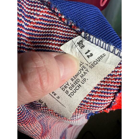 60s vest mod geometric double knit polyester blue red white - Picture 10 of 11